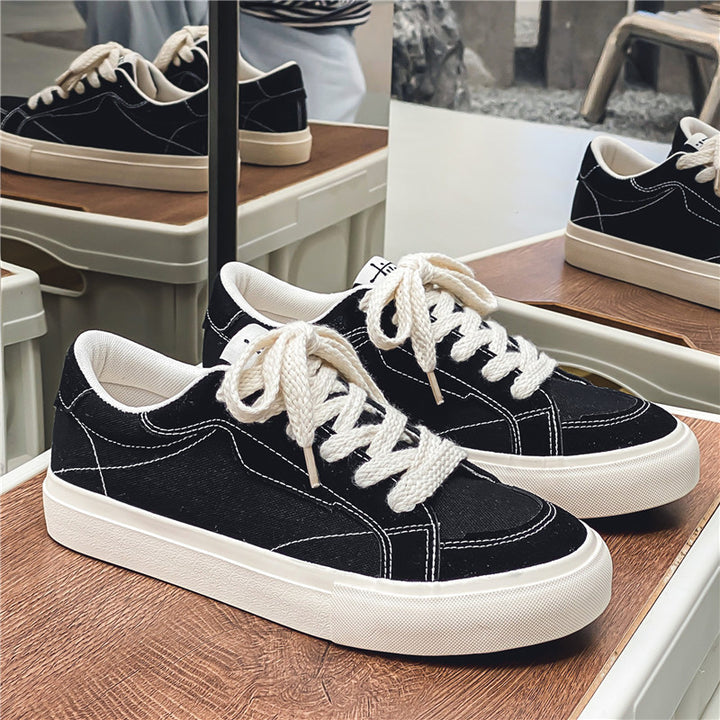 Unisex Low-Top Canvas-Sneaker mit verstärkten Nähten, gepolstertem Komfortkragen und vulkanisierter Gummisohle Drune