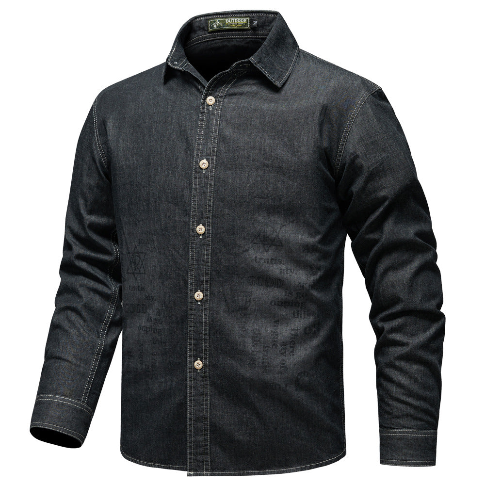 Herren Denim Hemd Drune