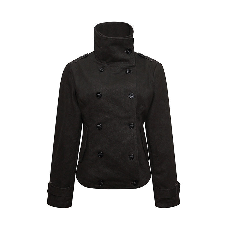 Damen Kurze Doppelreihige Cabanjacke mit Stehkragen und Taillierung Drune
