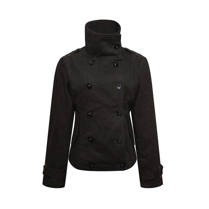 Damen Kurze Doppelreihige Cabanjacke mit Stehkragen und Taillierung Drune