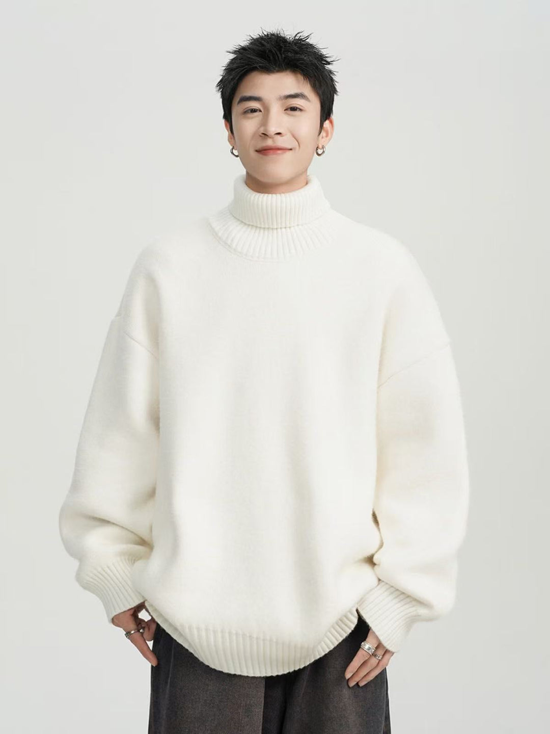 Unisex Oversized Rollkragenpullover Drune