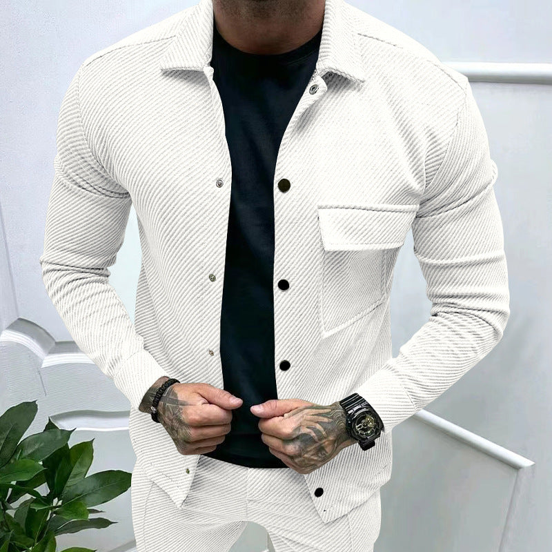 Herren modische Jacke mit strukturiertem Design und praktischen Taschen Drune
