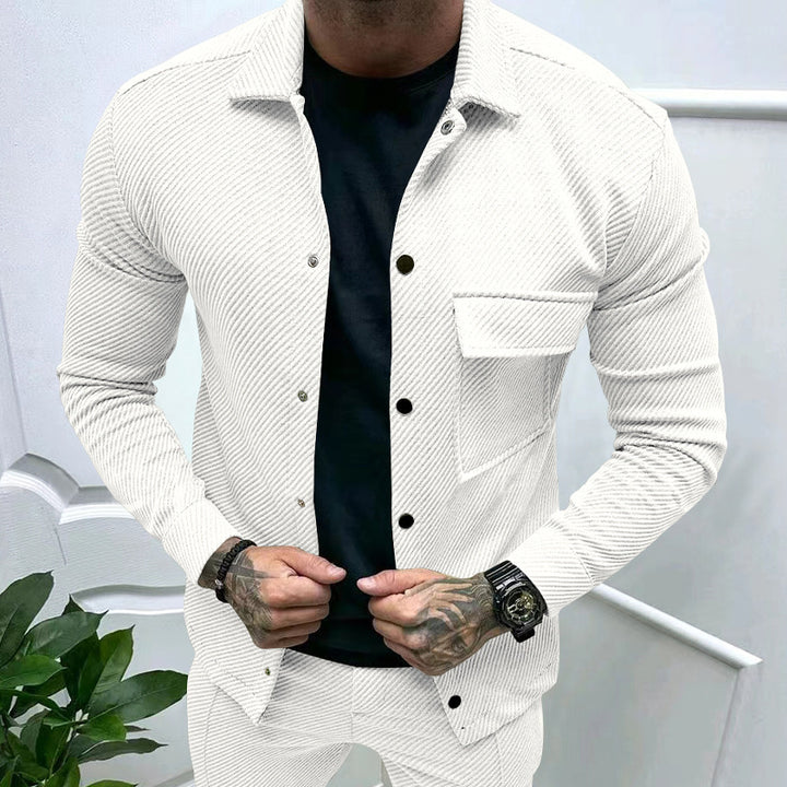 Herren modische Jacke mit strukturiertem Design und praktischen Taschen Drune
