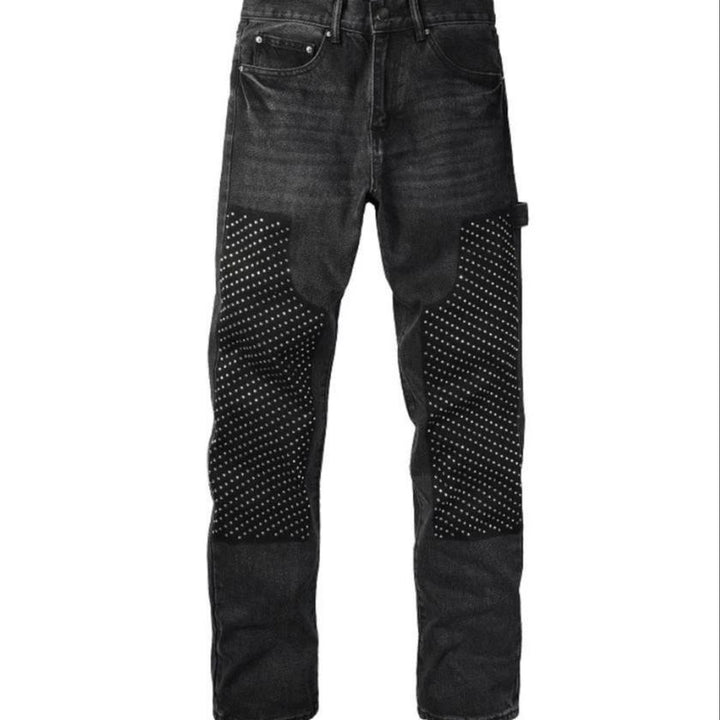 Herren Modische Denim-Hosen mit Kontrast-Patches Drune
