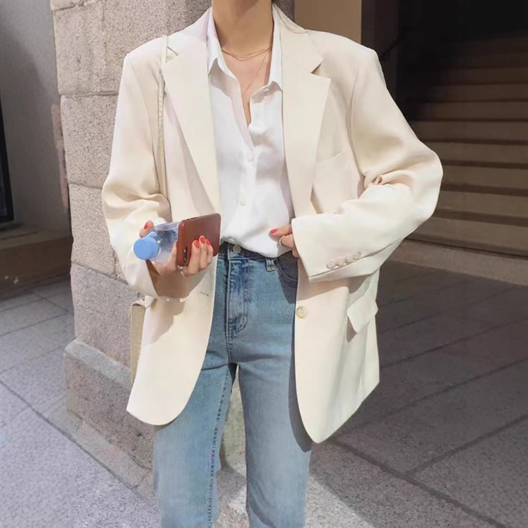 Damen eleganter Oversized-Blazer mit lässigem Schnitt und feinen Details Drune