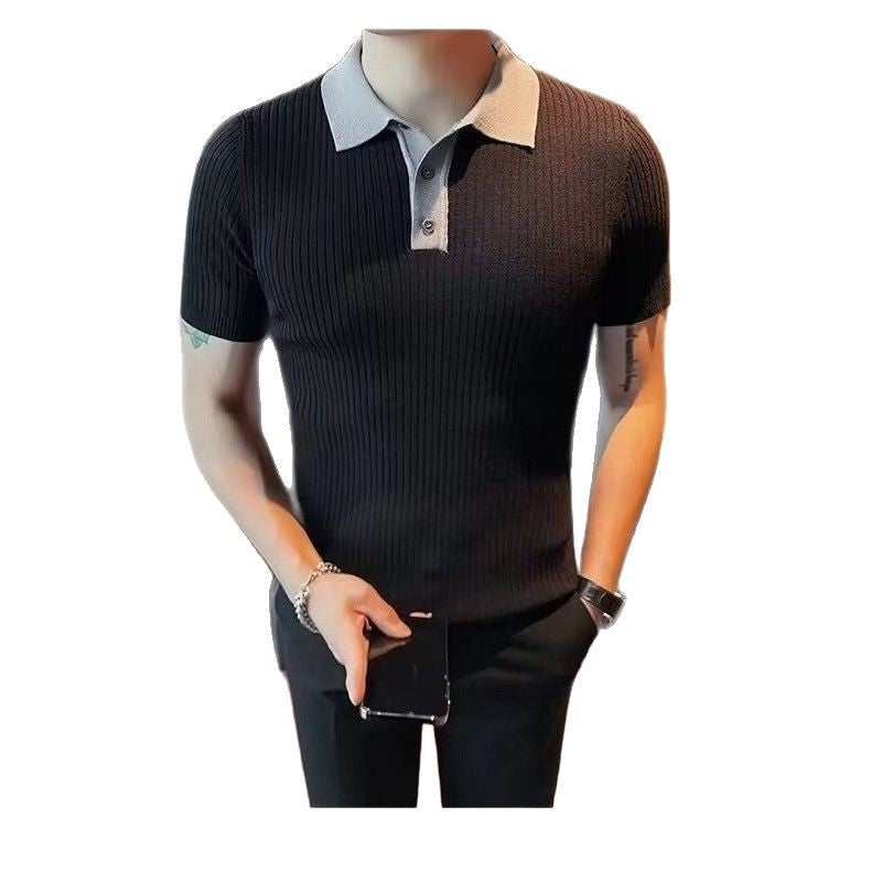 Herren Kurzarm Poloshirt mit Rippstruktur Drune