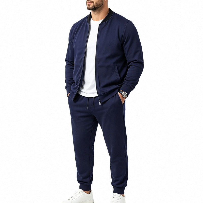 Herren nan sportives zweiteiliges Jogginganzug-Set mit Bomberjacke und konisch zulaufender Jogginghose Drune