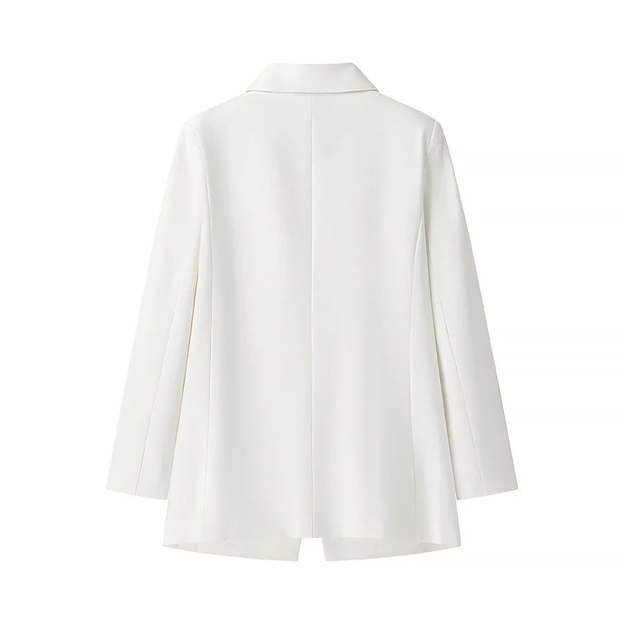 Damen nan unstrukturierter Longblazer mit fallendem Revers, leichter Stretchqualität und Pattentaschen Drune