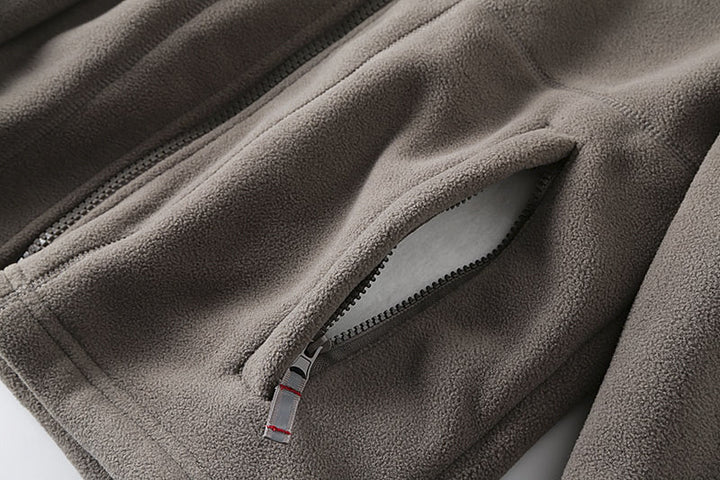 Herren Fleecejacke mit wärmender Teddyfleece-Innenlage, hohem Stehkragen und Reißverschluss Drune