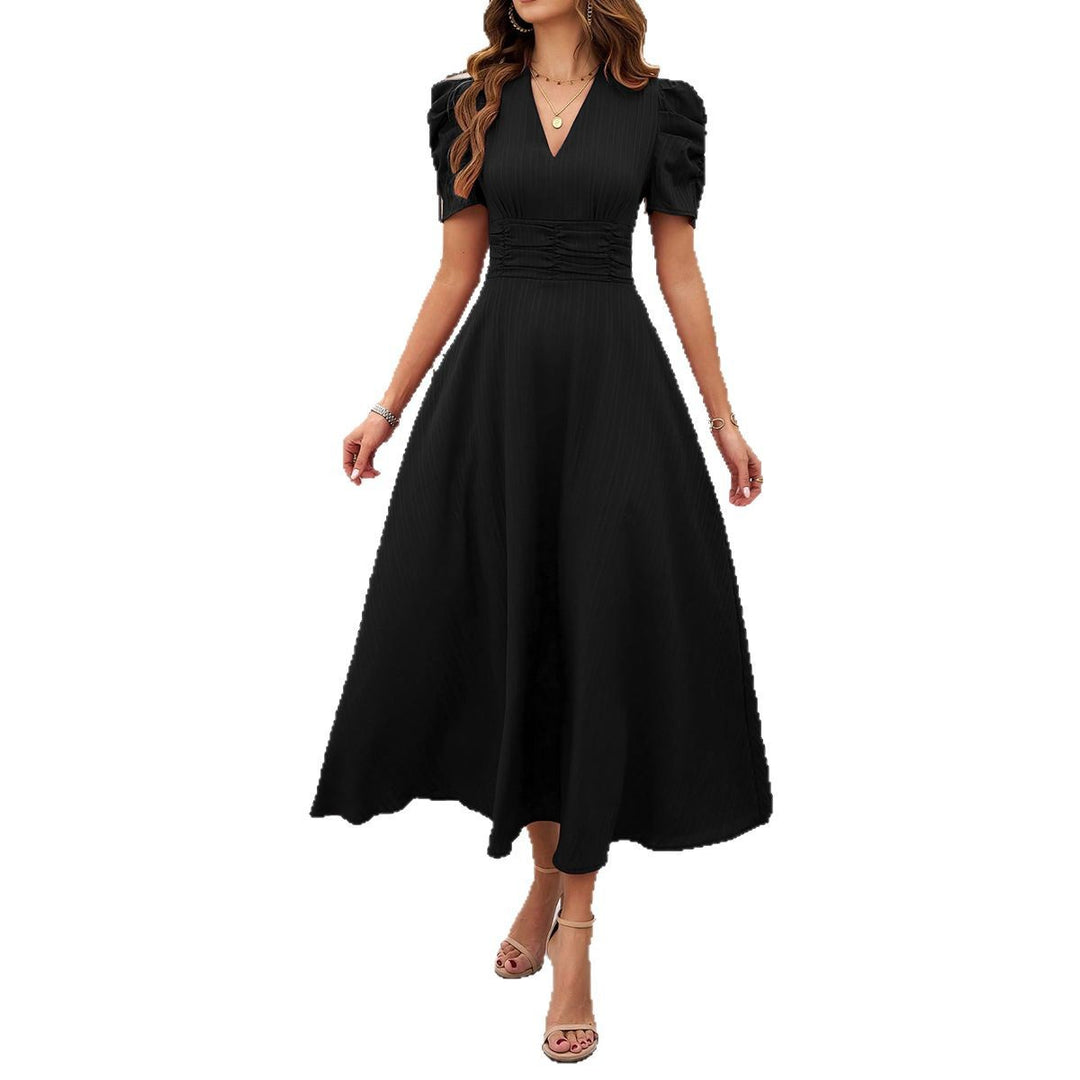 Damen Maxikleid mit elegant verarbeiteten Puffärmeln und taillierter Silhouette Drune