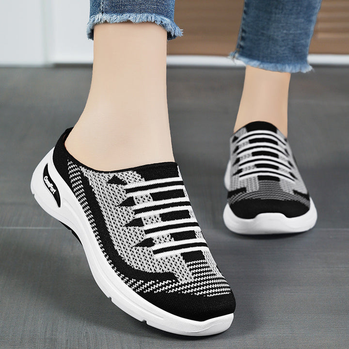 Damen nan gestrickter Slip-On Clog-Sneaker mit atmungsaktivem Sockenschuh und dämpfender Komfortsohle Drune