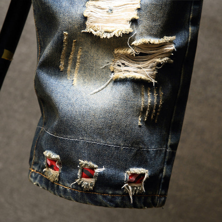Herren lässige Denim-Shorts im modischen Destroyed-Look Drune