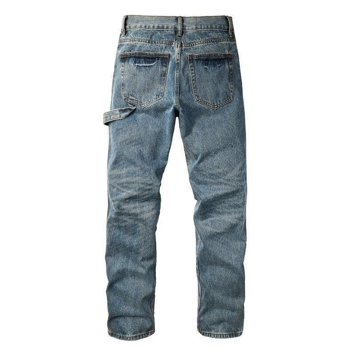 Herren Modische Denim-Hosen mit Kontrast-Patches Drune