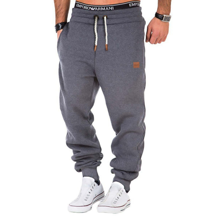 Herren nan Relax-Hose aus schwerem Sweat mit Kordelzug und geripptem Knöchelabschluss Drune