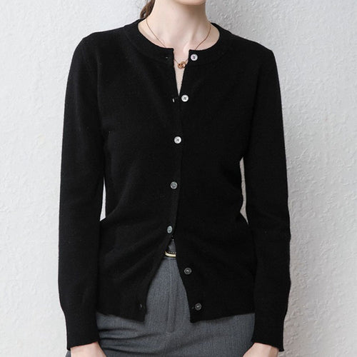 Damen Langärmliger Cardigan aus weichem Feinstrick mit Knopfleiste Drune