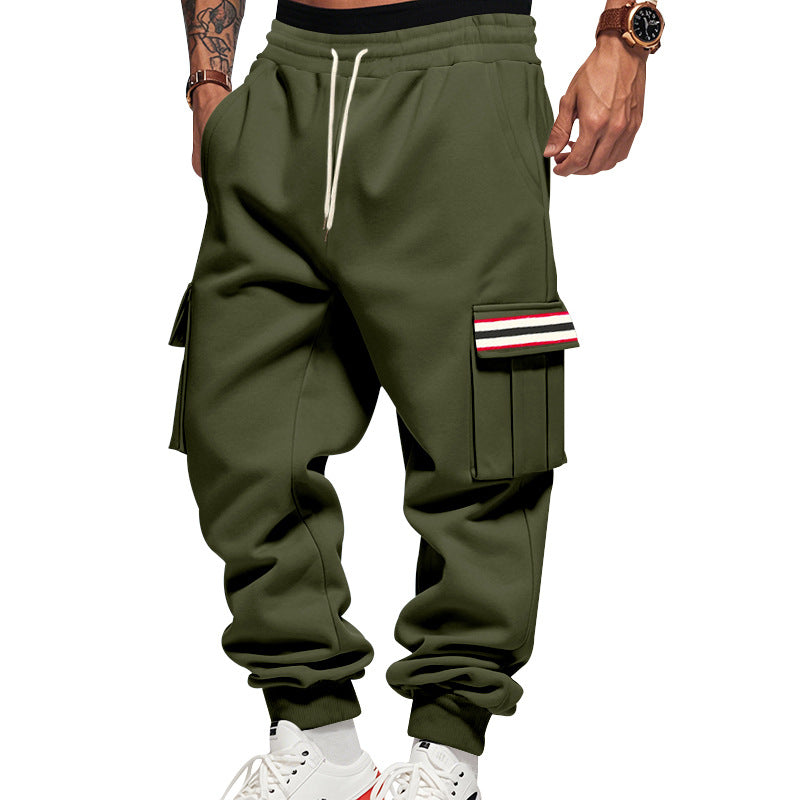 Herren Cargo-Jogginghose mit Mehrfachtaschen und Kordelzug Drune