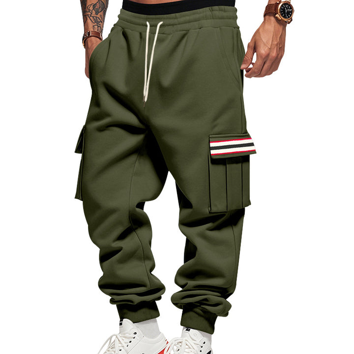 Herren Cargo-Jogginghose mit Mehrfachtaschen und Kordelzug Drune