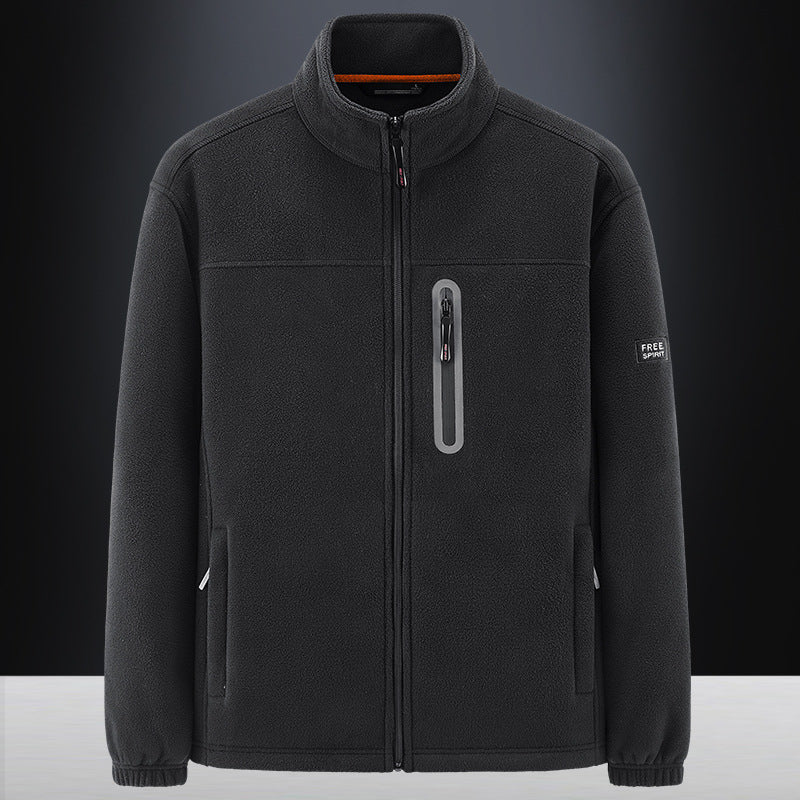 Herren Weiche Fleecejacke mit hohem Kragen Drune