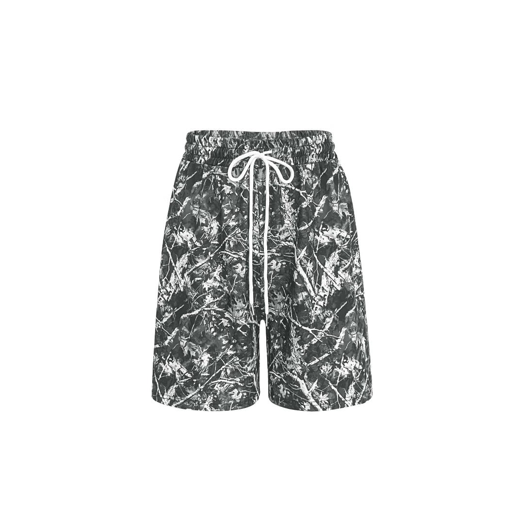 Damen Freizeit-Shorts mit stylischem Camouflage-Muster und elastischem Bund Drune