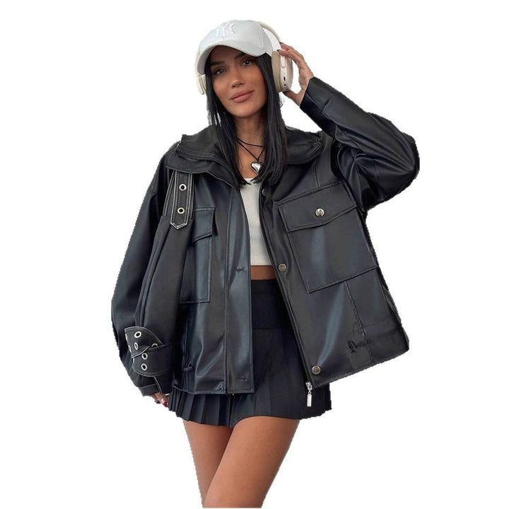 Damen lässige Oversized-Jacke mit großen Taschen Drune
