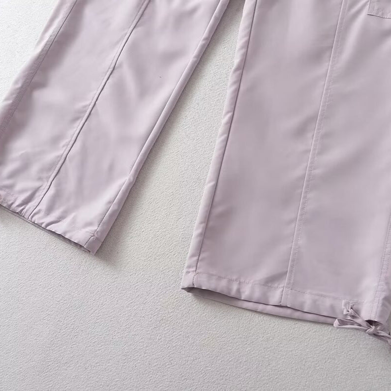 Damen bequeme Cargo-Hose mit verstellbarem Bund und funktionellen Taschen Drune