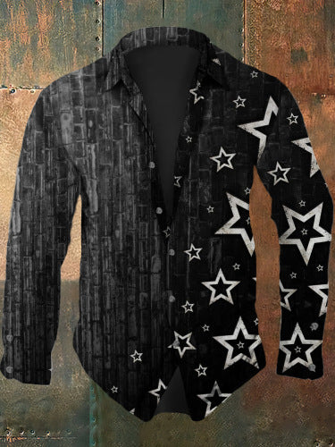 Herren Langarmhemd mit anspruchsvollem Totenkopf-Design und modernem Schnitt Drune
