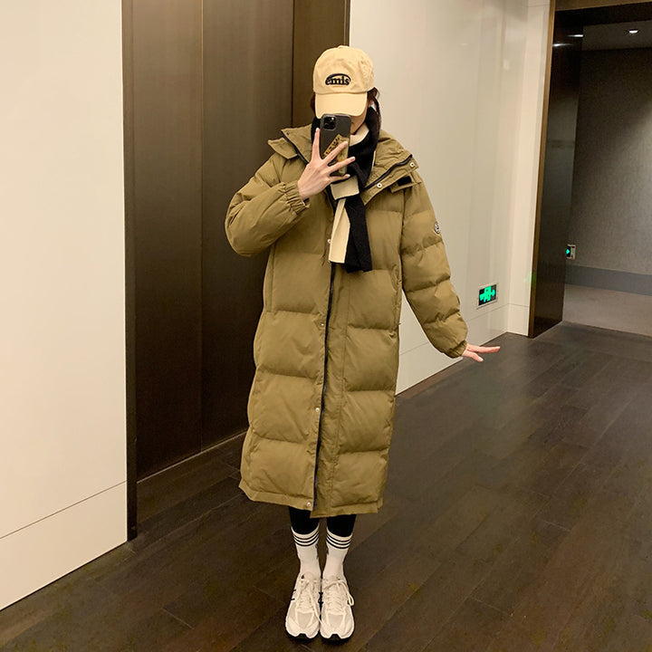 Damen Lange isolierte Winterjacke mit Kapuze und zusätzlichen Innentaschen Drune