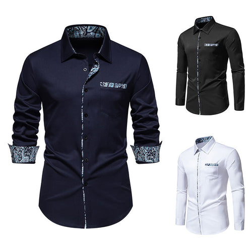 Herren Langarmhemd mit modernem Paisleydesign Drune