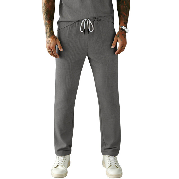 Herren Slim-Fit Jogginghose mit Kordelzug, elastischem Bund und seitlichen Eingrifftaschen Drune