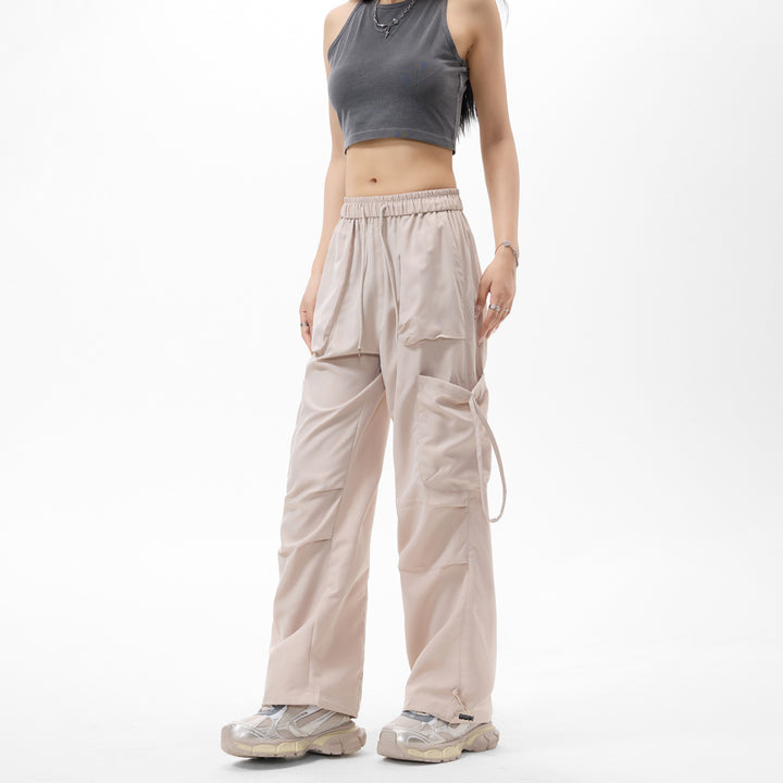 Herren Oversized Cargo‑Bundhose im Baggy‑Utility‑Cut mit Elastikbund, Klapptaschen und verstellbaren Saumabschlüssen Drune
