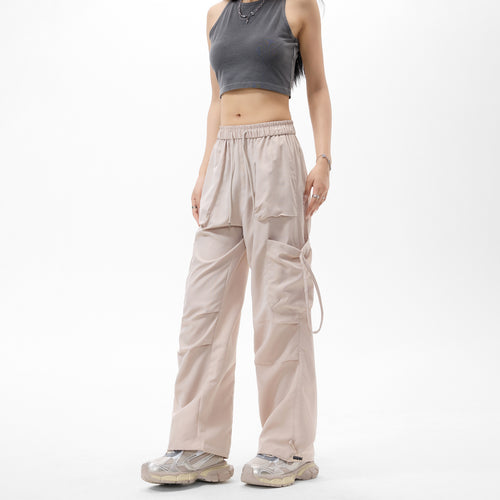 Herren Oversized Cargo‑Bundhose im Baggy‑Utility‑Cut mit Elastikbund, Klapptaschen und verstellbaren Saumabschlüssen Drune