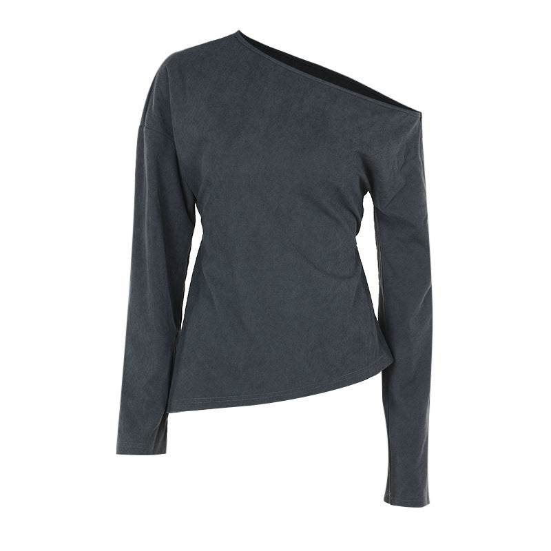 Damen asymmetrisches Langarmoberteil Drune