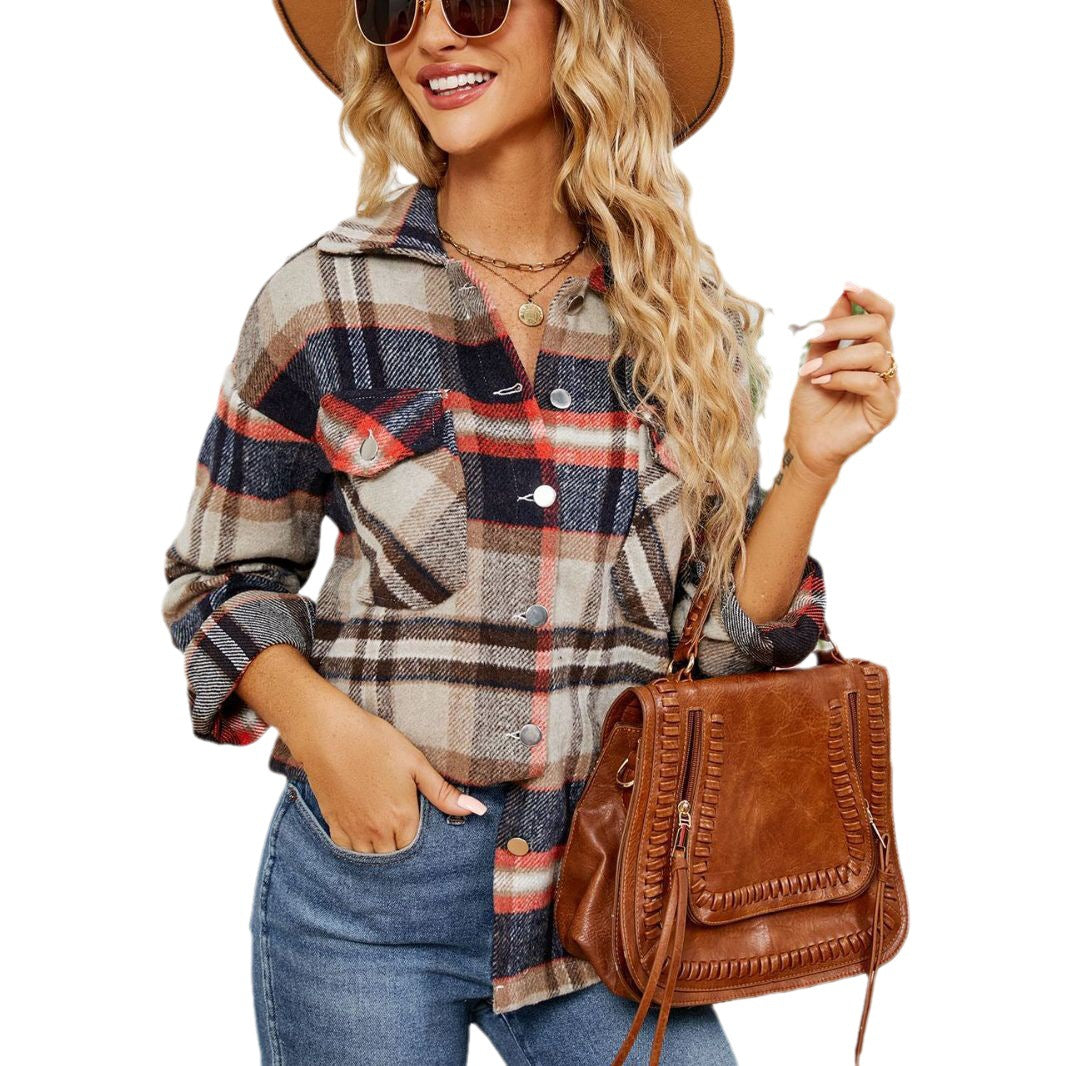 Damen Karo Overshirt aus weichem Flanell Drune