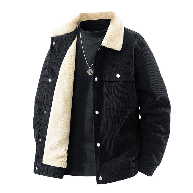 Damen Lässige Cordjacke mit Taschen Drune