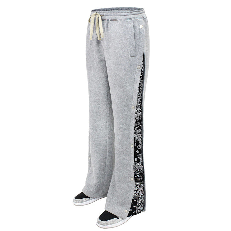 Herren nan Sweathose mit seitlicher Druckknopfleiste und Bandana-Seiteneinsatz Drune
