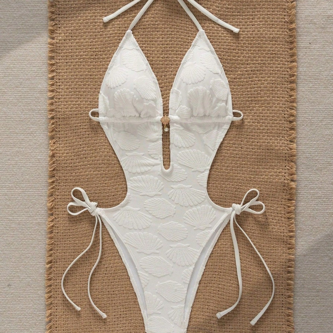 Damen Cut-Out Badeanzug mit charmanten Muscheldetails Drune