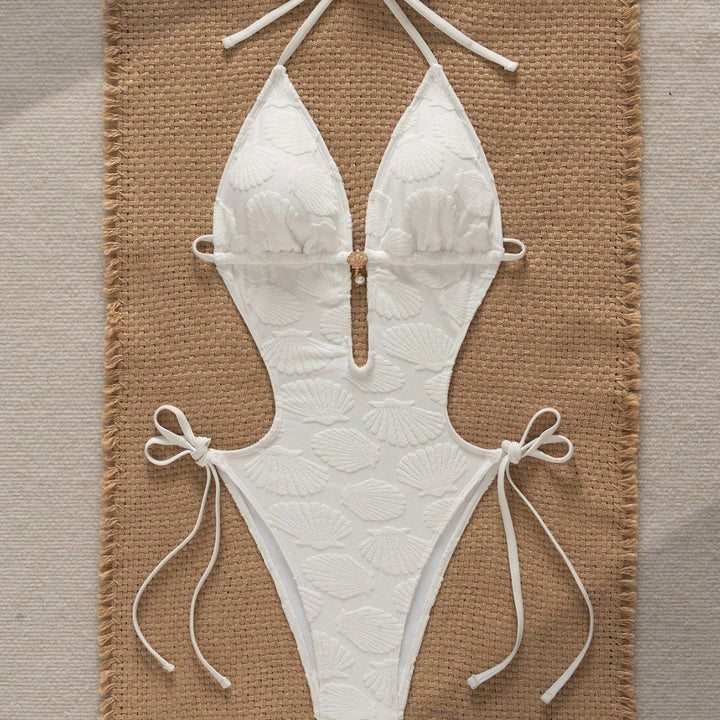 Damen Cut-Out Badeanzug mit charmanten Muscheldetails Drune