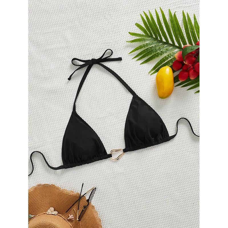 Damen Triangel-Bikinioberteil mit verstellbaren Trägern und elegantem Goldverschluss Drune