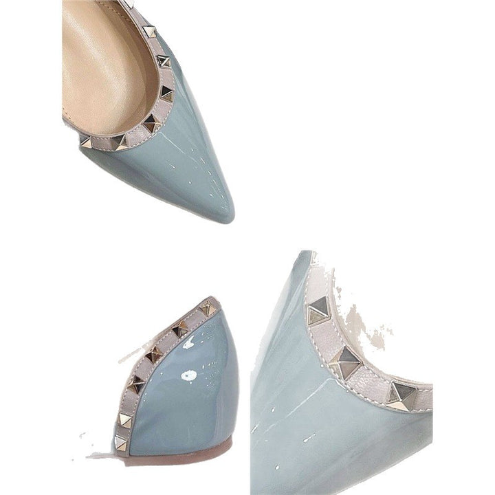 Damen Elegante spitz zulaufende Lack-Ballerinas mit Memory-Fußbett Drune