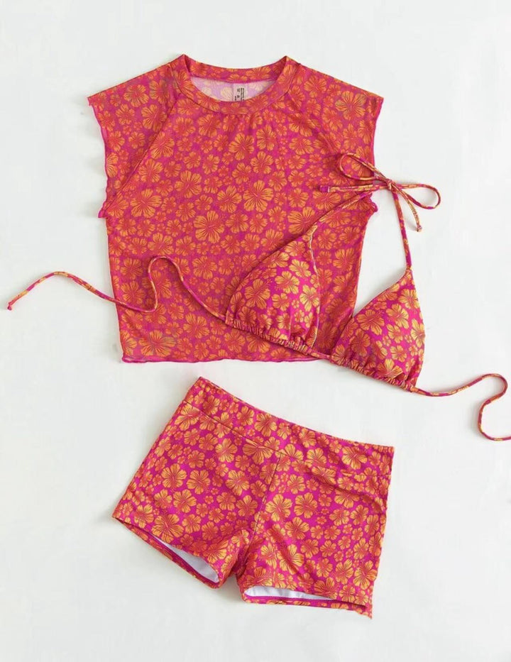 Damen Bikiniset mit elegantem Oberteil und modischen Shorts Drune