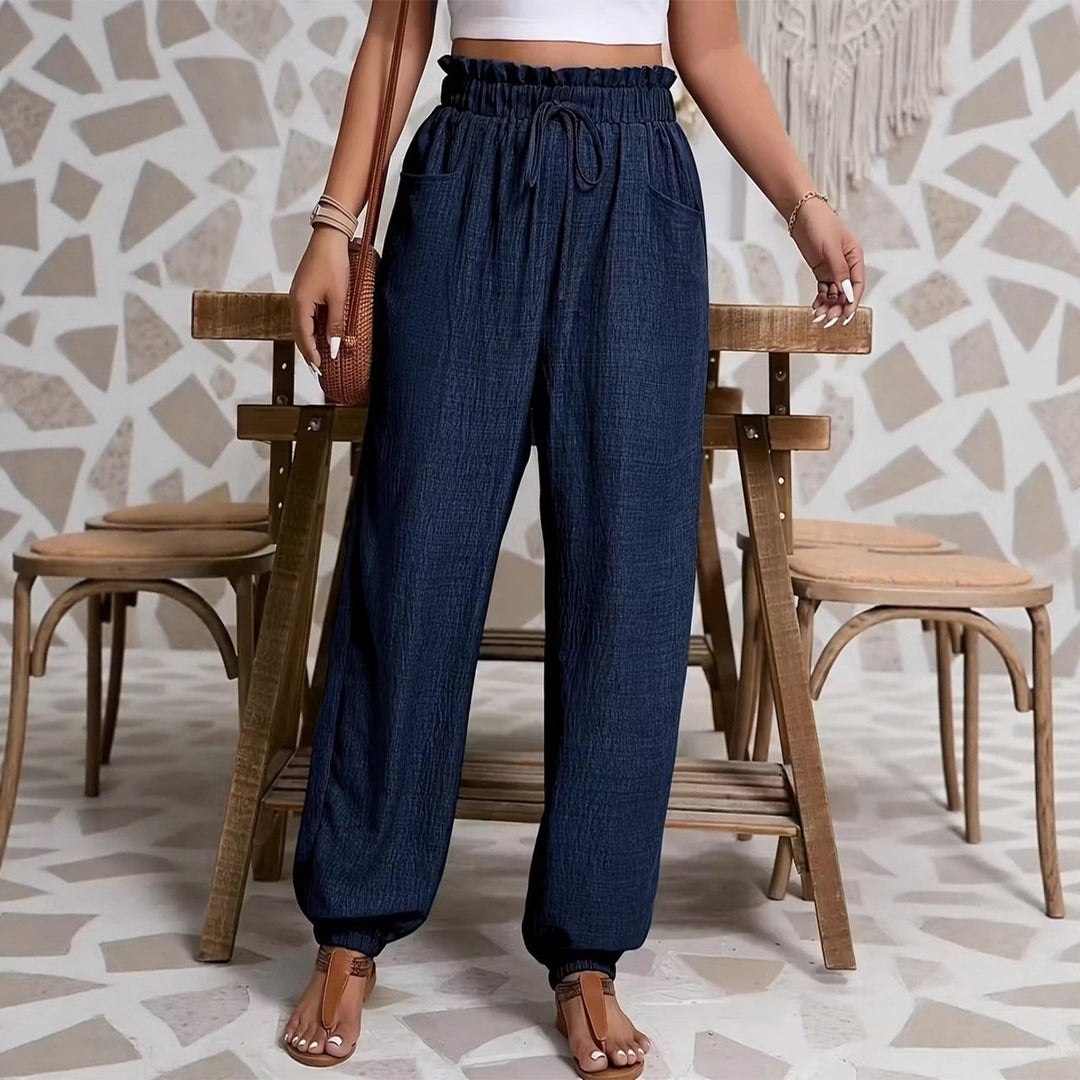 Damen weite Paperbag-Hose Drune