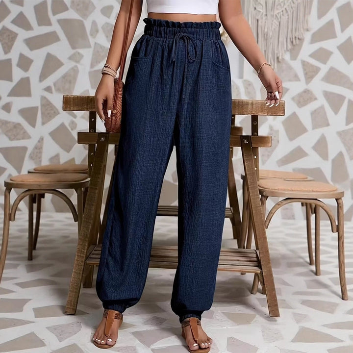 Damen weite Paperbag-Hose Drune
