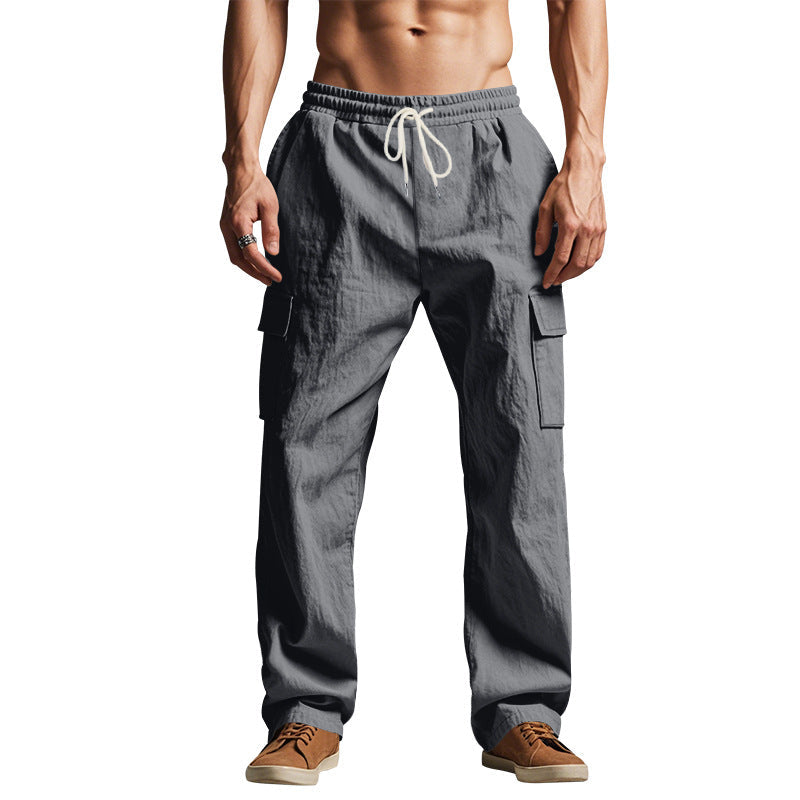 Herren lockere Cargohose mit elastischem Bund und praktischen Seitentaschen Drune