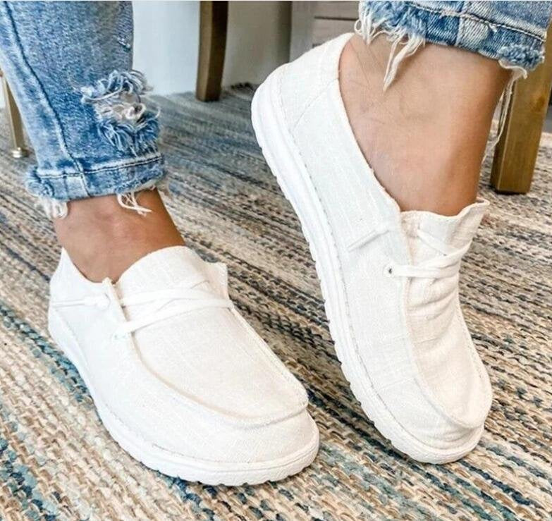 Damen Leichte Slip-On Sneakers aus atmungsaktivem Material mit rutschfester Sohle Drune
