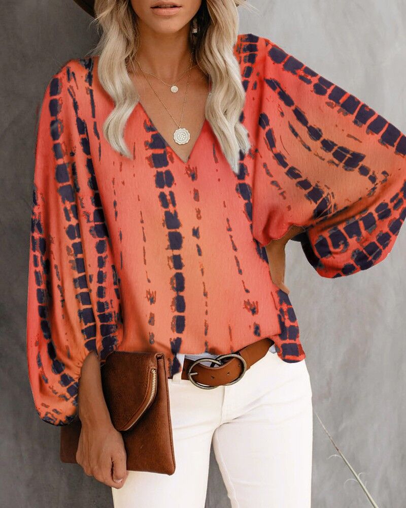 Damen Elegant geschnittene Bluse mit Leopardenmuster und Volantärmeln Drune