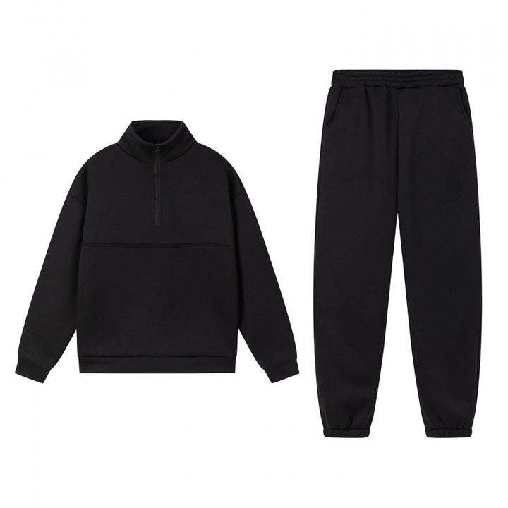 Damen Sportliches Sweatshirt-Set mit hohem Kragen und elastischen Bündchen Drune