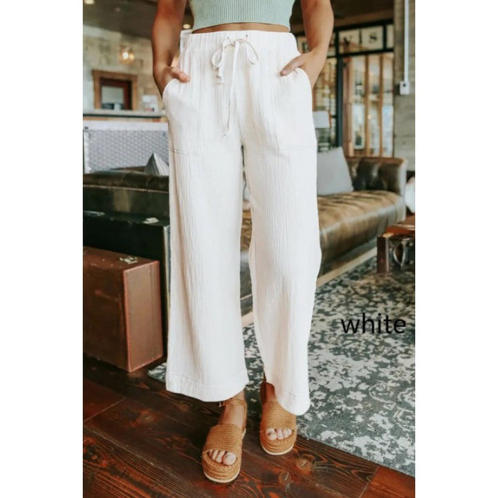 Damen Bequeme Sommerhose mit weit geschnittenem Bein und praktischen Taschen Drune