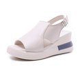 Damen Moderne Plateau‑Sandalette mit ergonomischem Memory‑Fußbett, verstellbarem Fersenriemen und rutschfester Gummisohle Drune