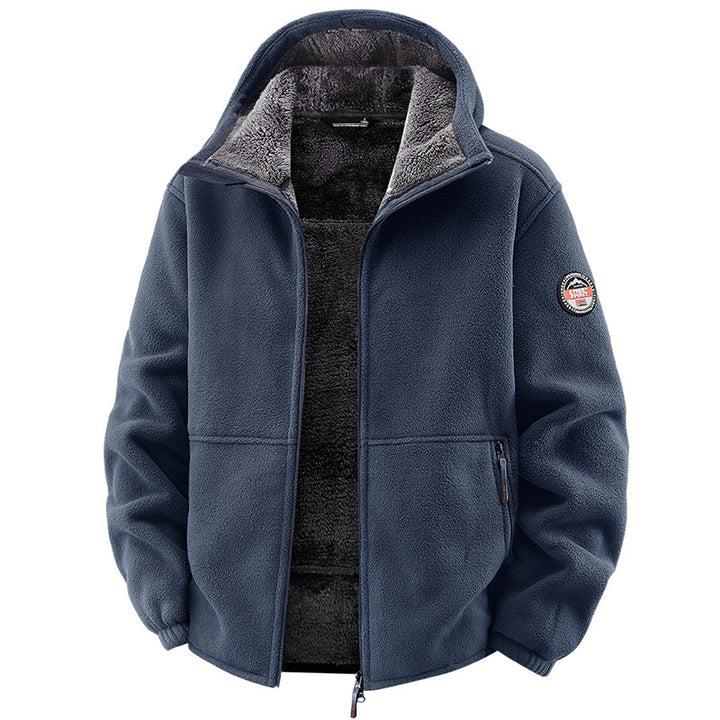 Herren Fleecejacke mit Kapuze und Teddy-Innenfutter Drune