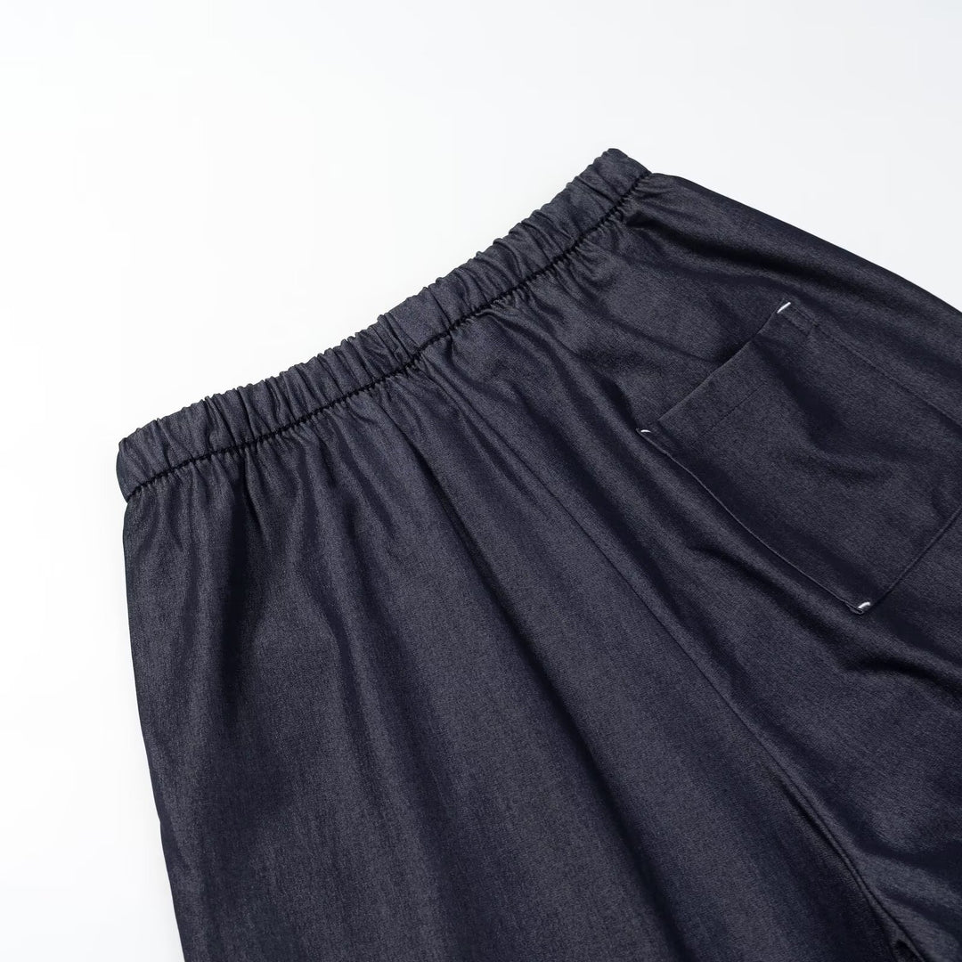 Damen weite Palazzo‑Hose mit Elastikbund und Tunnelzug Drune